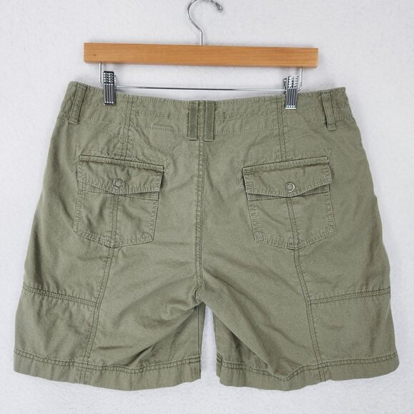 Eddie Bauer Shorts Womens 10 Green Blakely Fit Ripstop Utility Zip Pocket Hiking - Picture 8 of 12